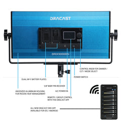 Dracast X Series LED1000 Bi-Color LED 3 Light Kit with Injection Molded Travel Case