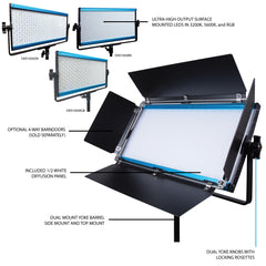 Dracast X Series LED1000 Daylight LED 3 Light Kit with Injection Molded Travel Case