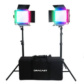 Dracast X Series LED500 RGB and Bi-Color LED 2 Light Kit with Nylon Padded Travel Case