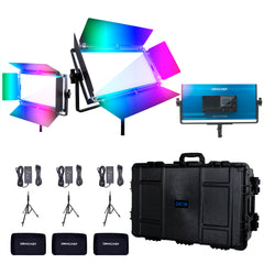 Dracast X Series LED1000 RGB and Bi-Color LED 3 Light Kit with Injection Molded Travel Case