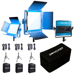 Dracast X Series LED500 Daylight LED 3 Light Kit with Nylon Padded Travel Case