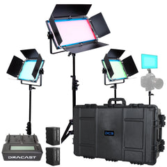Dracast X Series LED Lighting Kit 3 (x2 DRX500RGB, x1 DRX1000RGB, x1 DRX240RGB, 8305F Travel Case)