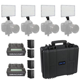 Dracast X Series LED Lighting Kit 32 (x4 DRX240B, Battery Kits, 5304F Travel Case)