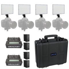 Dracast X Series LED Lighting Kit 32 (x4 DRX240B, Battery Kits, 5304F Travel Case)