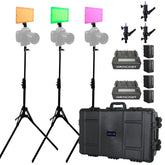 Dracast X Series LED Lighting Kit 34 (x3 DRX240RGB, Battery Kits, Light Stands, 7975 Travel Case)