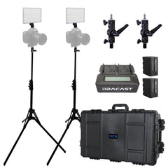 Dracast X Series LED Lighting Kit 36 (x2 DRX240B, Battery Kits, Light Stands, 7975 Travel Case)