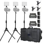 Dracast X Series LED Lighting Kit 37 (x3 DRX240B, Battery Kits, Light Stands, 7975 Travel Case)