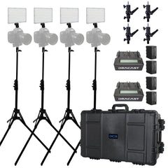 Dracast X Series LED Lighting Kit 38 (x4 DRX240B, Battery Kits, Light Stands, 7975 Travel Case)