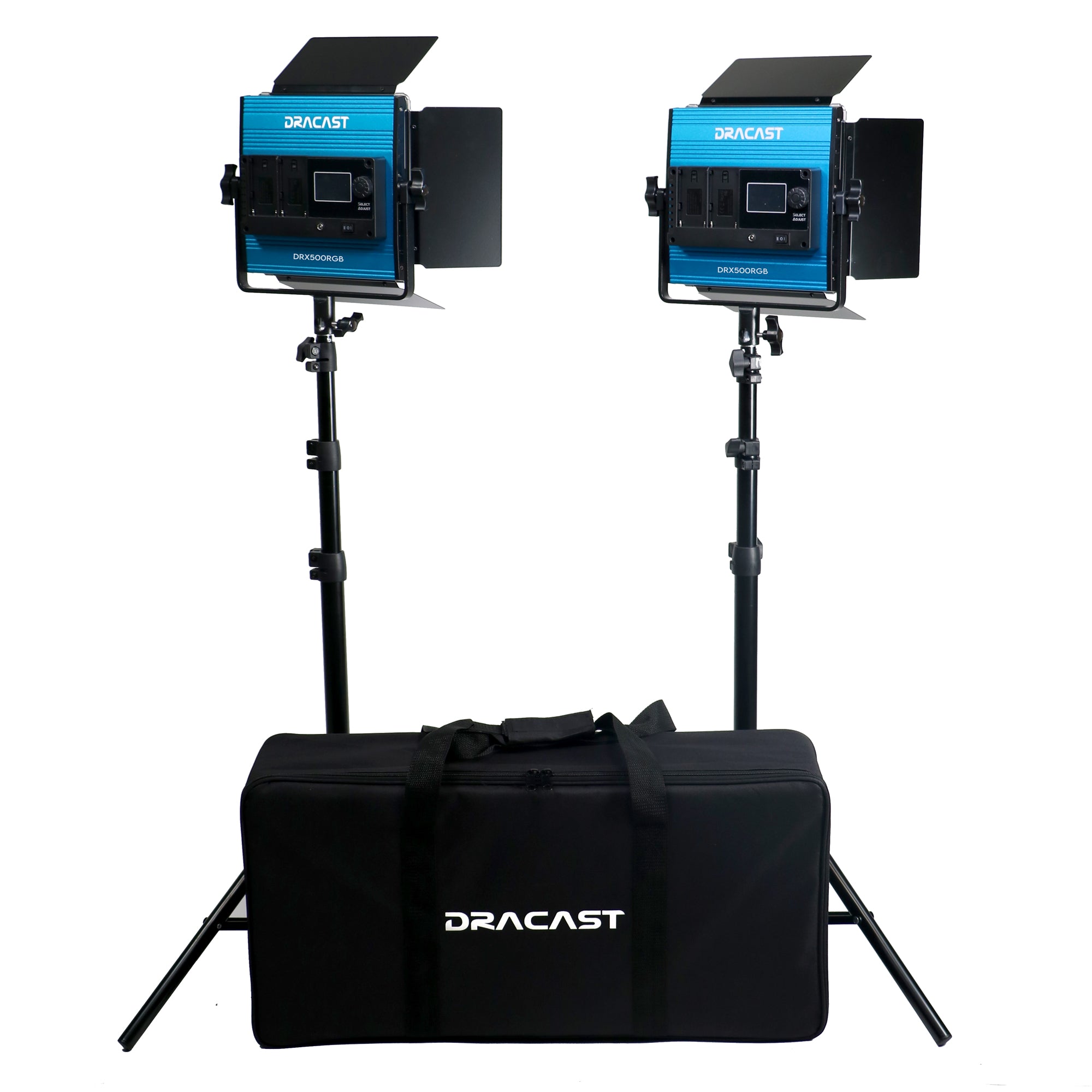Dracast X Series LED500 Daylight LED 2 Light Kit with Nylon Padded Travel Case