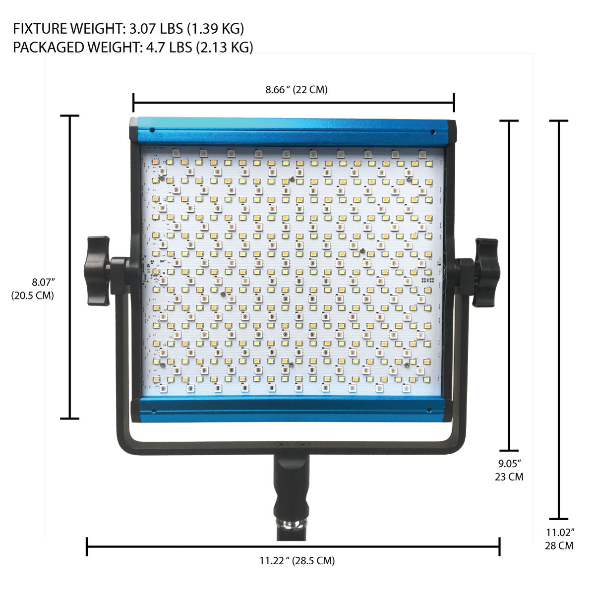 Dracast X Series LED500 RGB and Bi-Color LED 3 Light Kit with Injection Molded Travel Case
