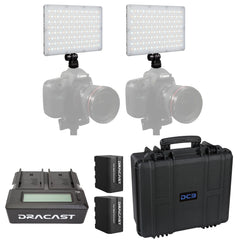 Dracast X Series LED Lighting Kit 30 (x2 DRX240B, Battery Kits, 5304F Travel Case)